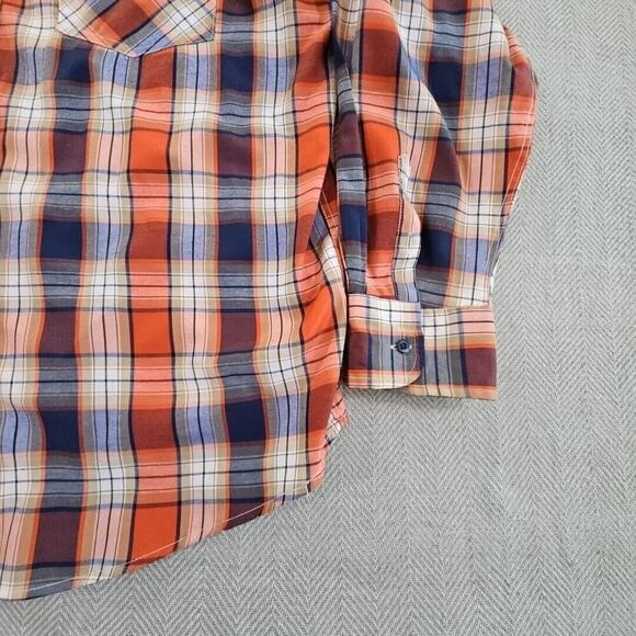 Blac Lacquer Men's 5XL Red Blue Plaid Long Sleeve Button EUC Workwear Streetwear - Picture 2 of 15